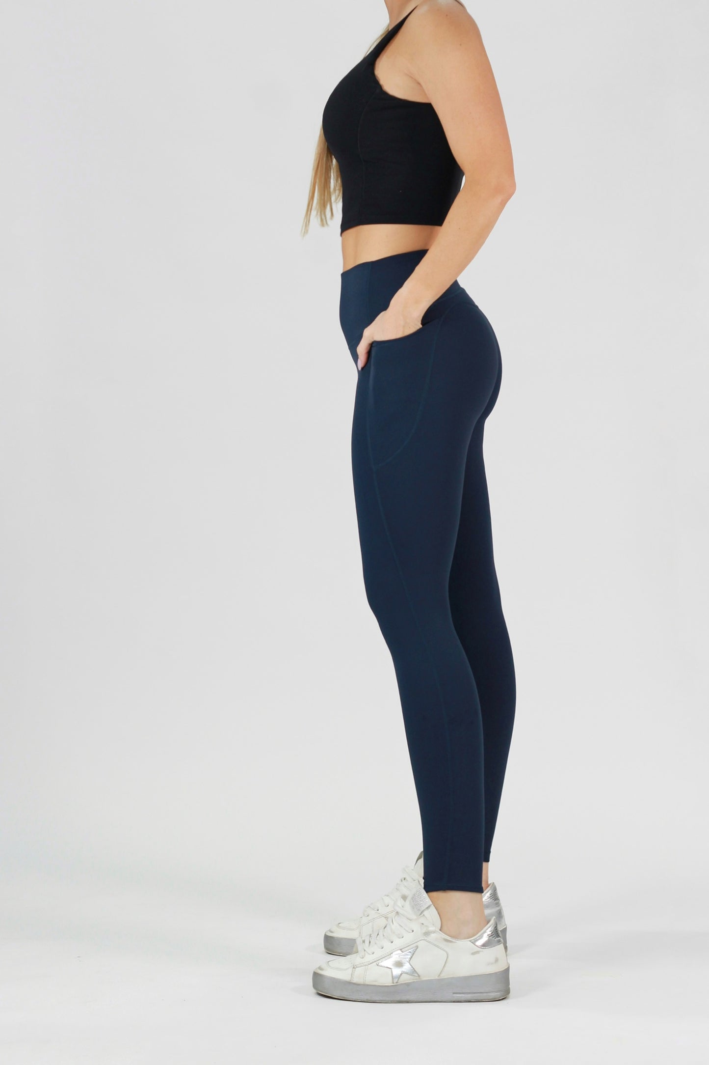 Navy Basic Legging con bolsillo