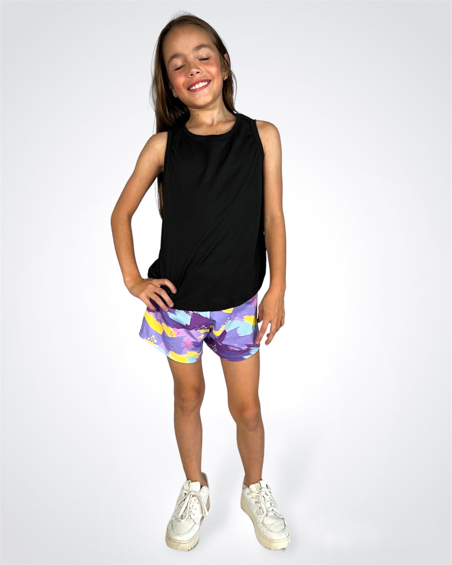 Kid colorful short purple