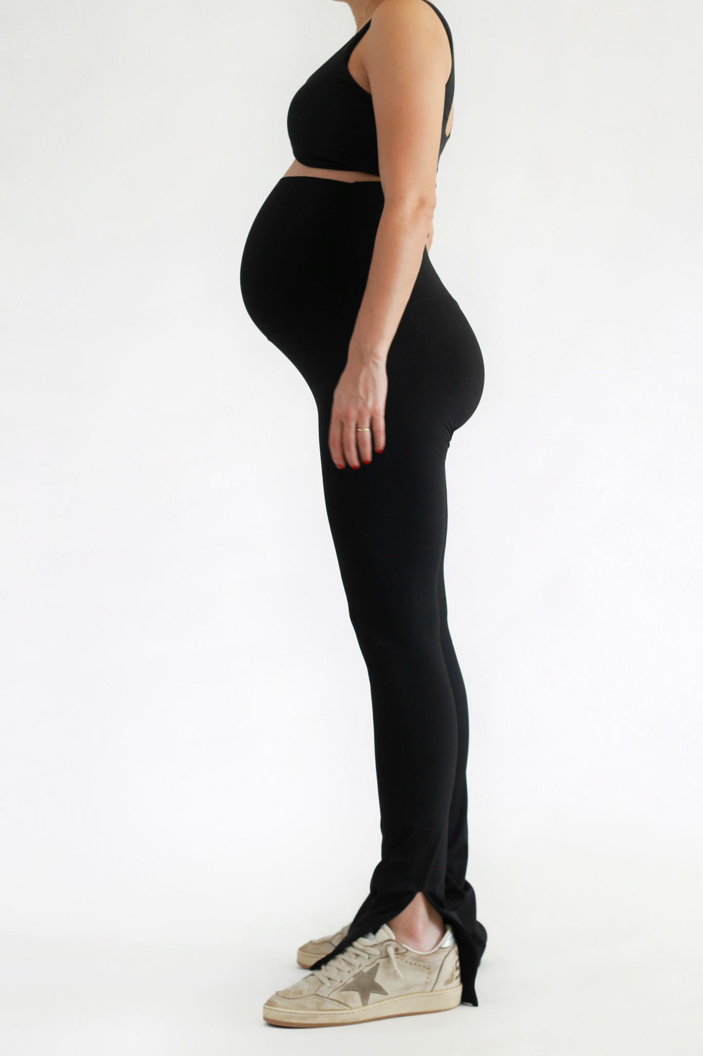 Preggo Split Flare Legging Black