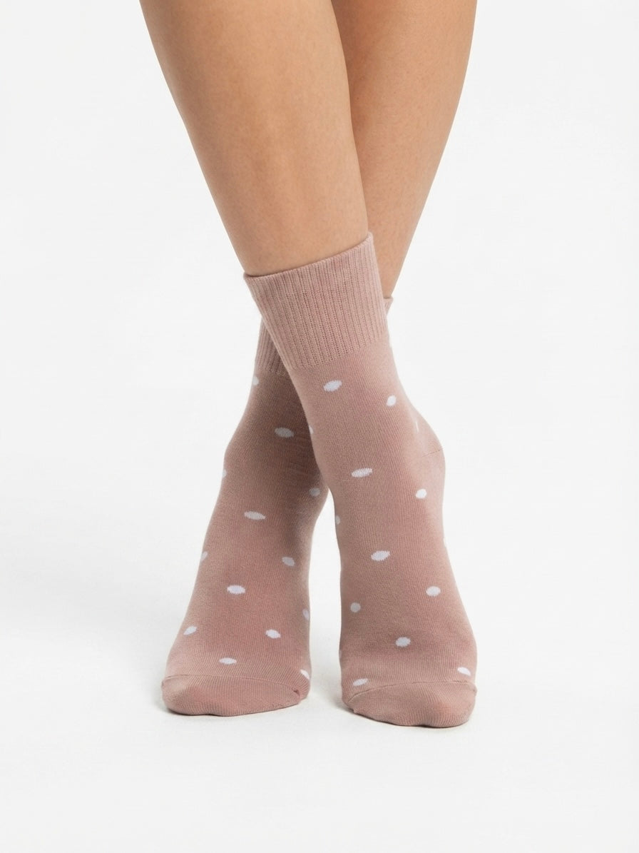 The Grip socks / Pink -White dots