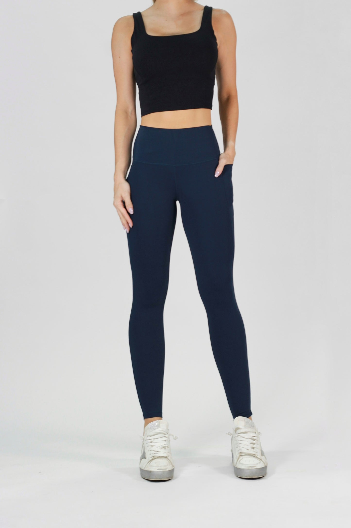 Navy Basic Legging con bolsillo