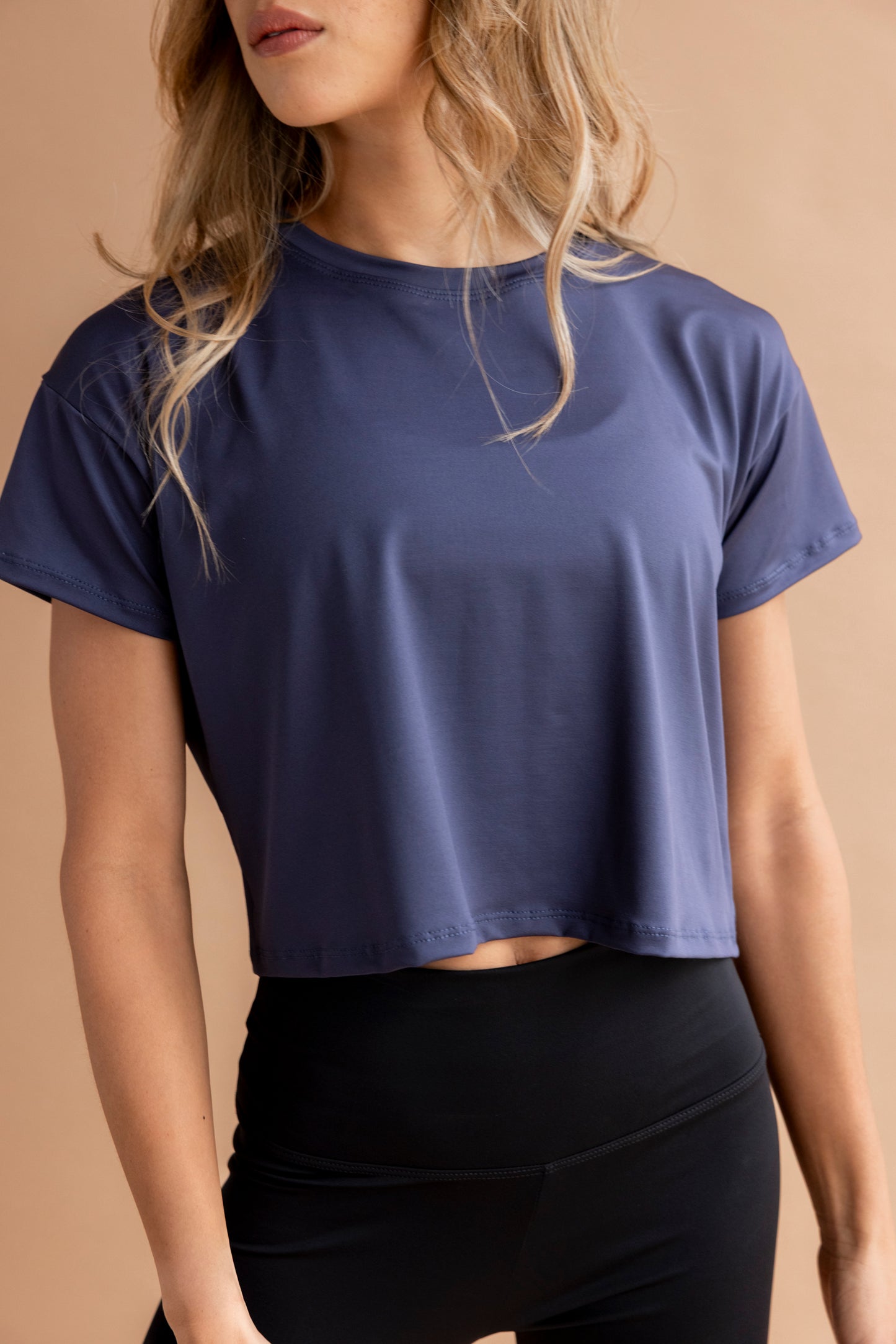 Crop t-shirt navy
