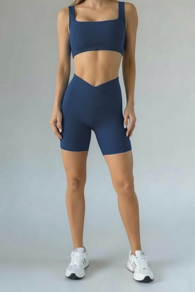 Basic V biker blue gray