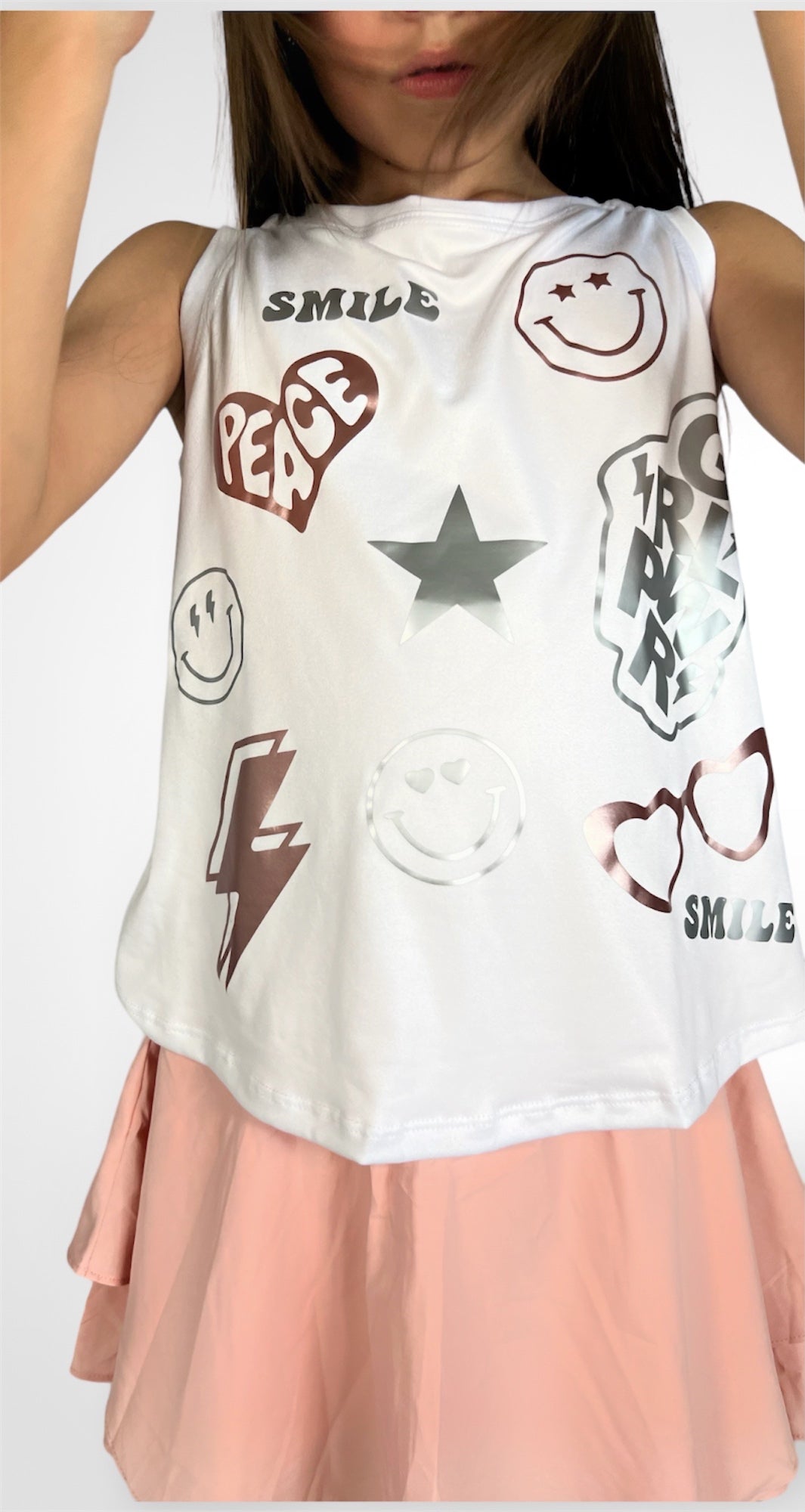 Kid t-shirt stickers white