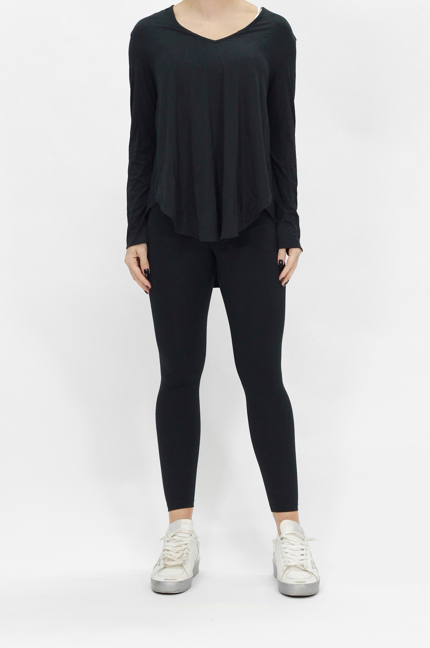 Oversized Long sleeve Basic Shirt black