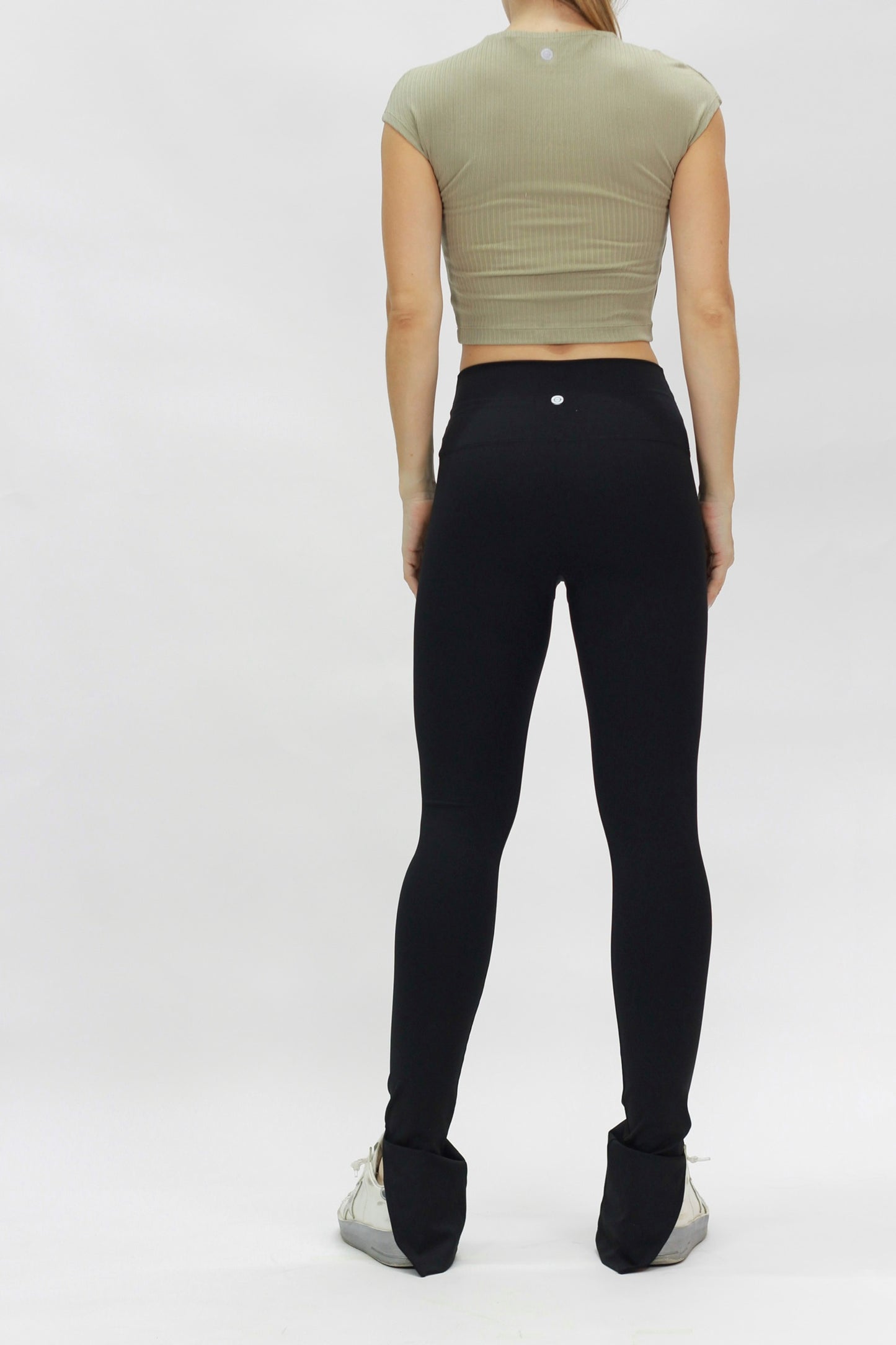 Rib crop Basic Shirt green