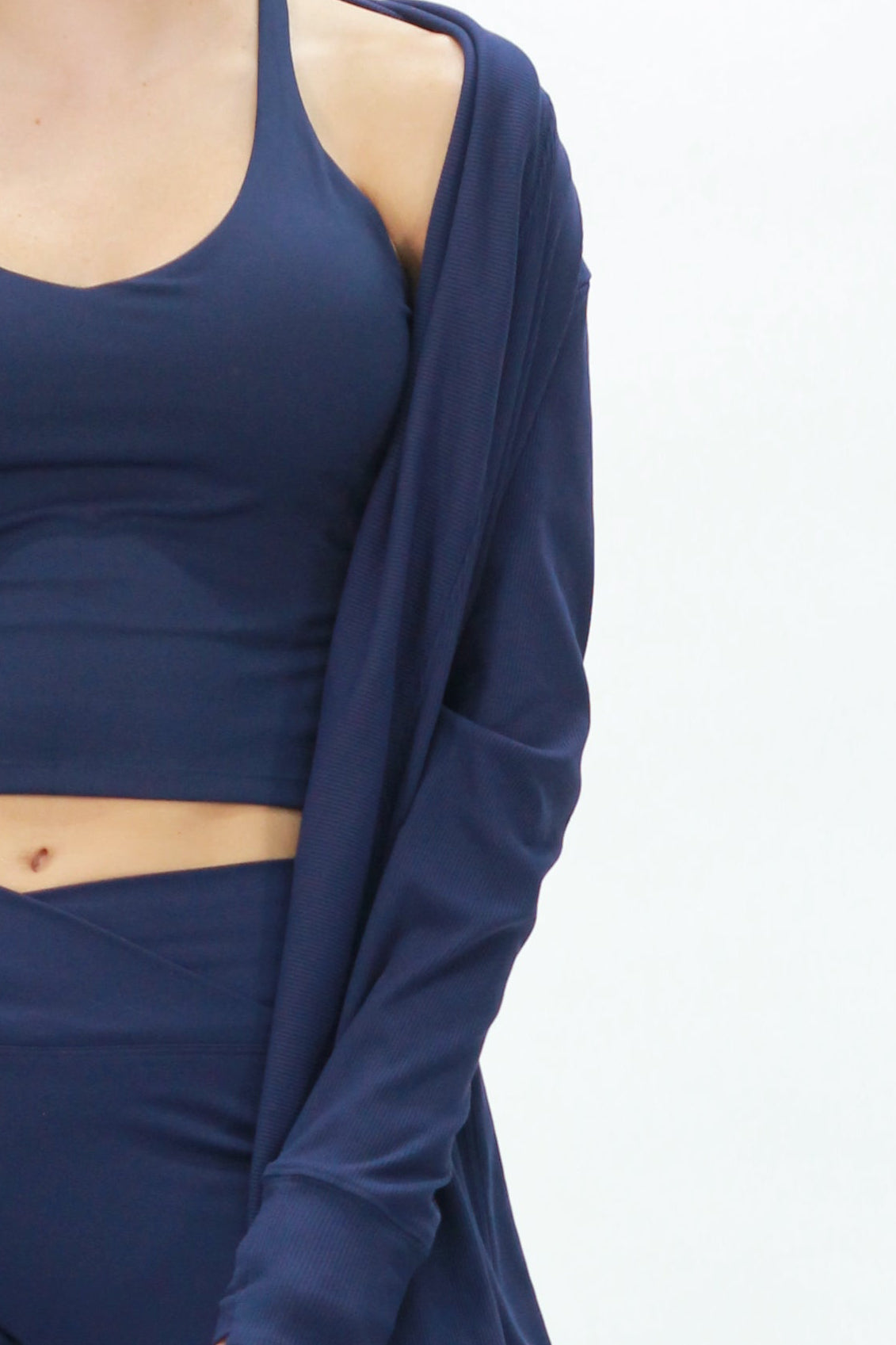 Rib Cardigan blue