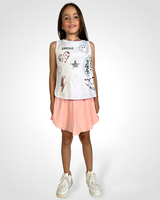 Kid butterfly skirt pink