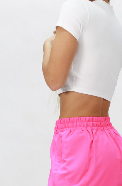 Fitted crop shirt white