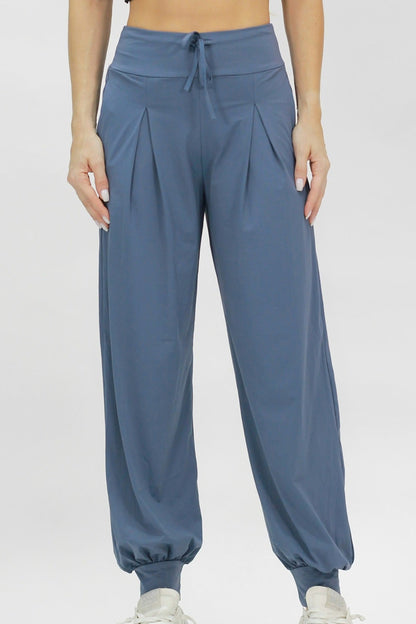 Pleated jogger blue
