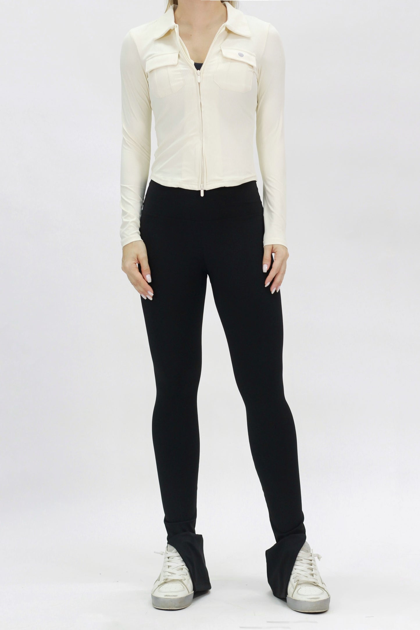 Rib jacket ivory