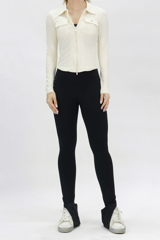 Rib jacket ivory
