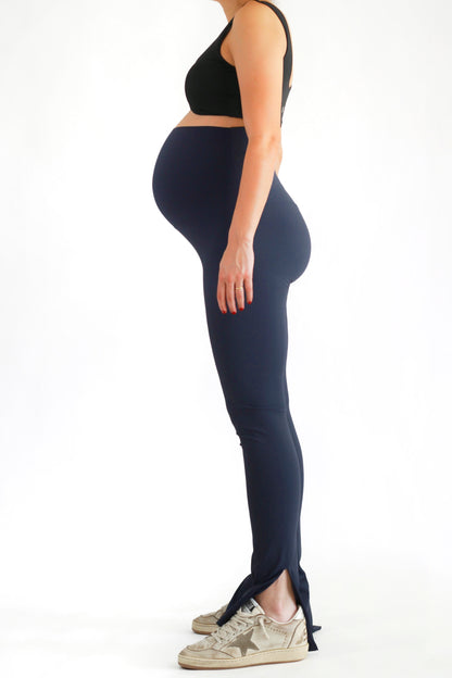 Preggo Split Flare Legging Navy