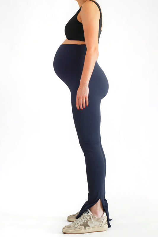 Preggo Split Flare Legging Navy
