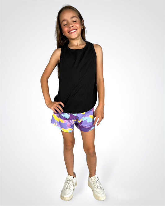 Kid colorful short purple