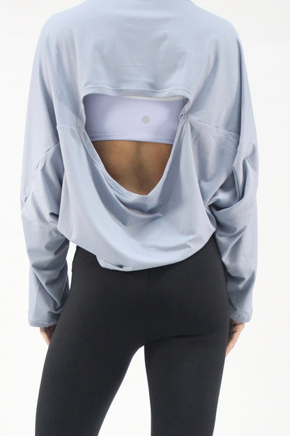 off shoulder shirt blue