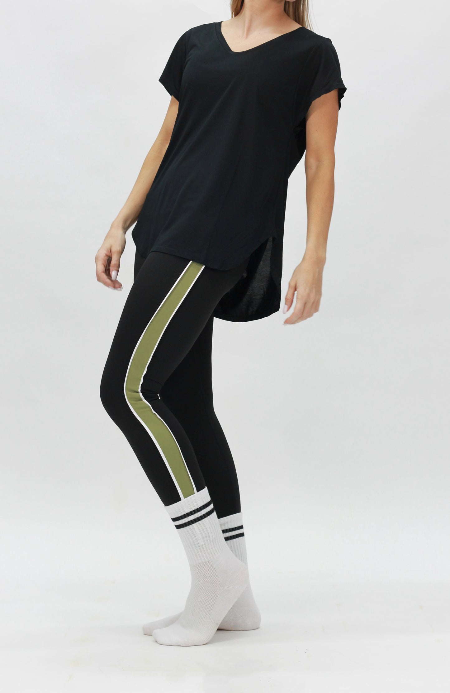 Stripe legging black