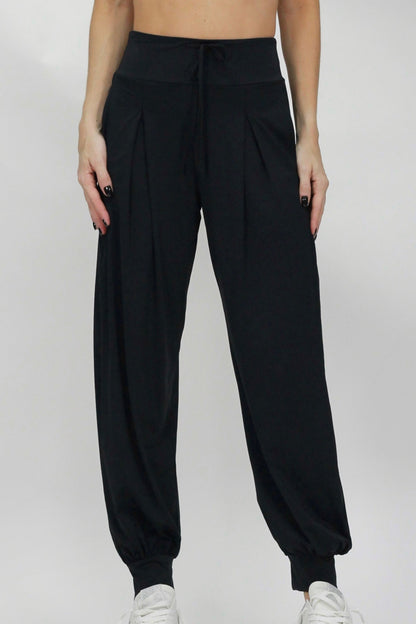 Pleated jogger black