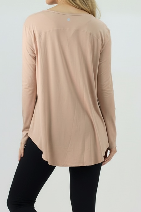 Oversized Long sleeve Basic Shirt  tan