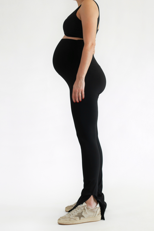 Preggo Split Flare Legging Black
