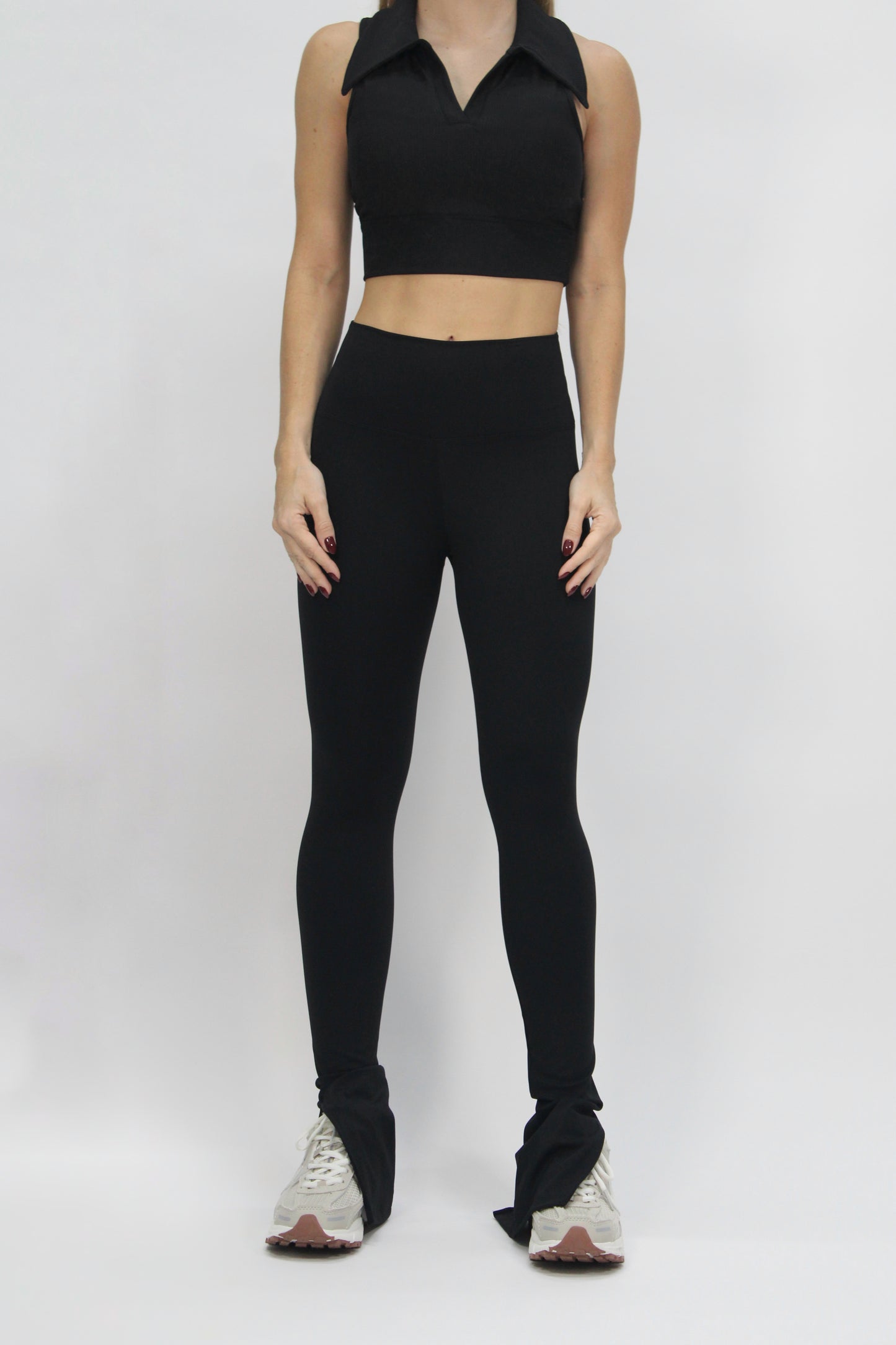 Collar Top Rib Black