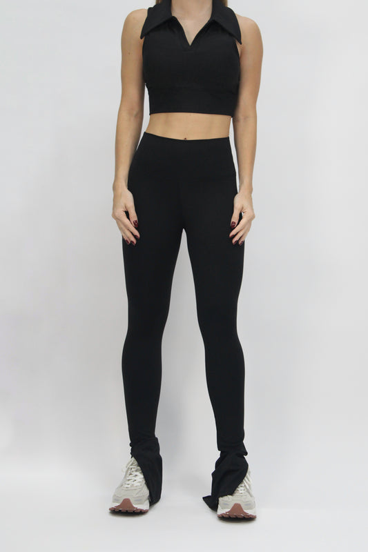Collar Top Rib Black