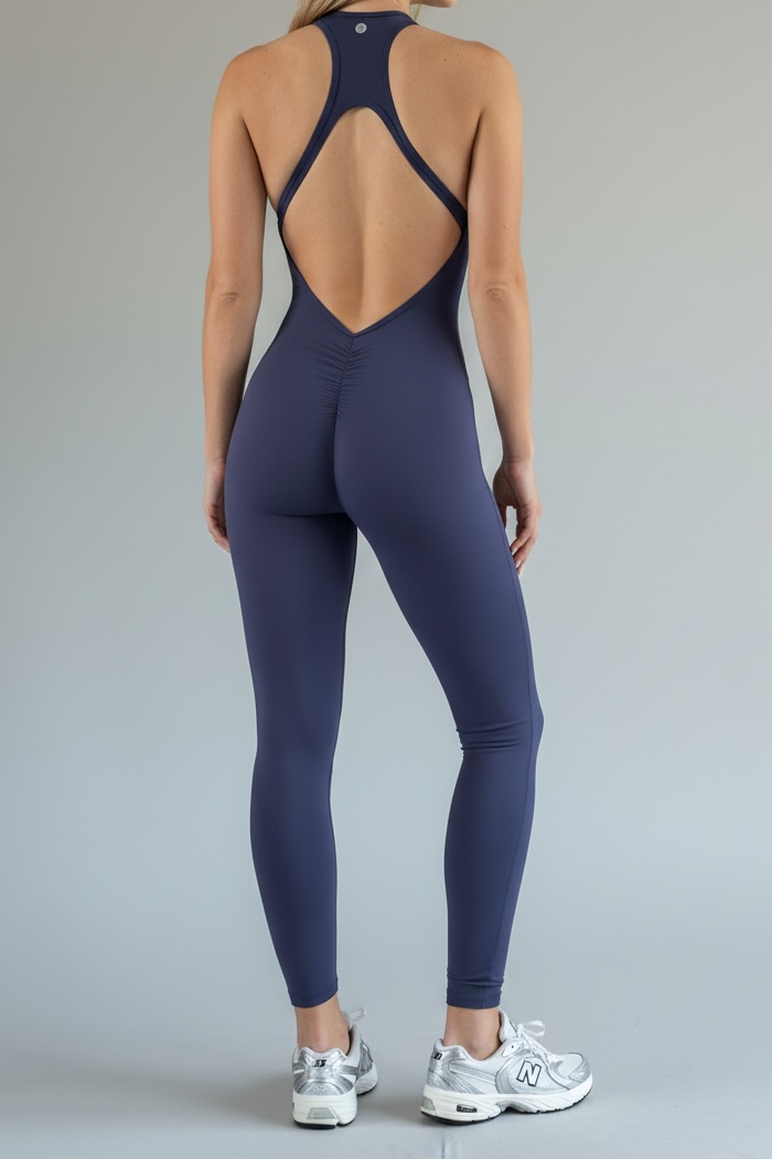 Zipper Jumpsuit legging navy