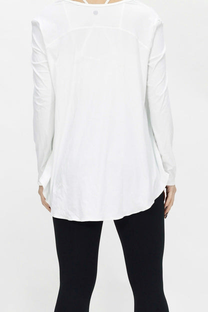 Oversized Long sleeve Basic Shirt  white