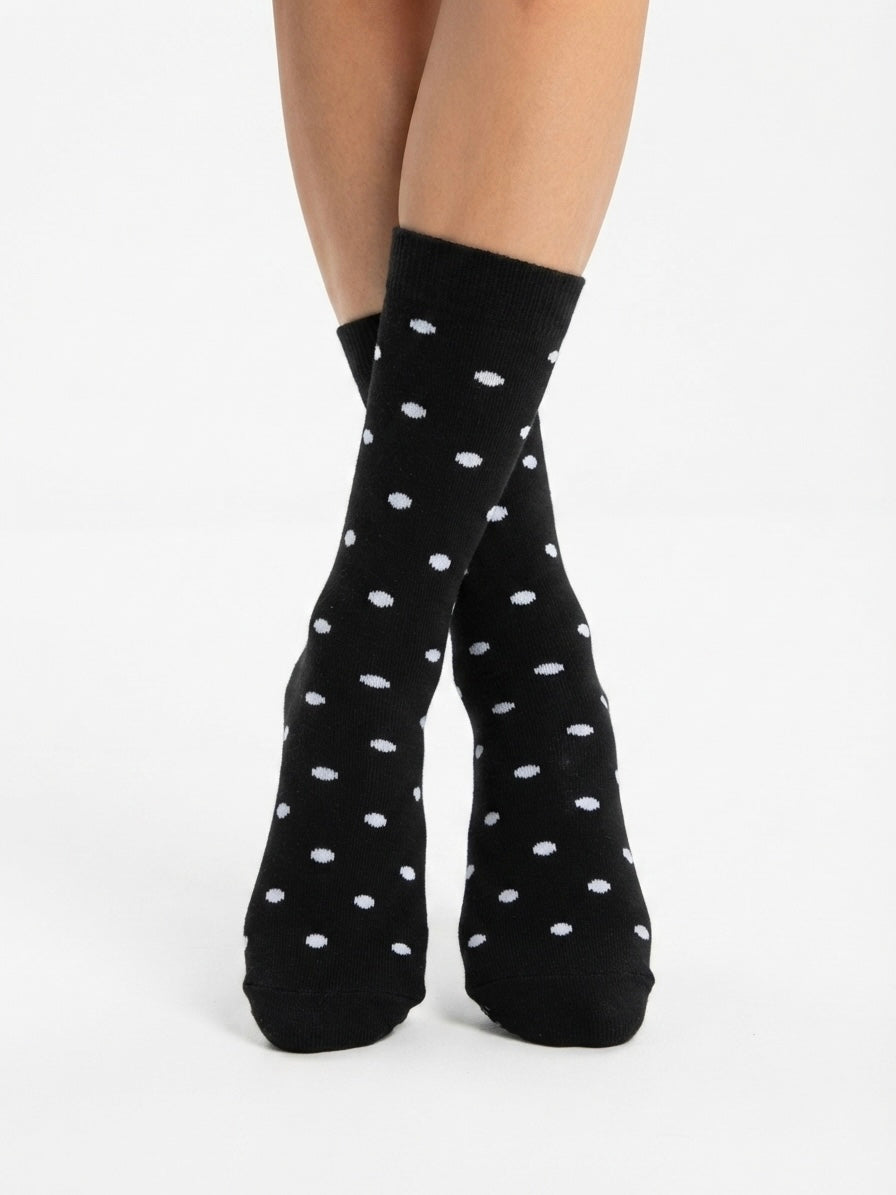 The Grip socks / Black -White dots