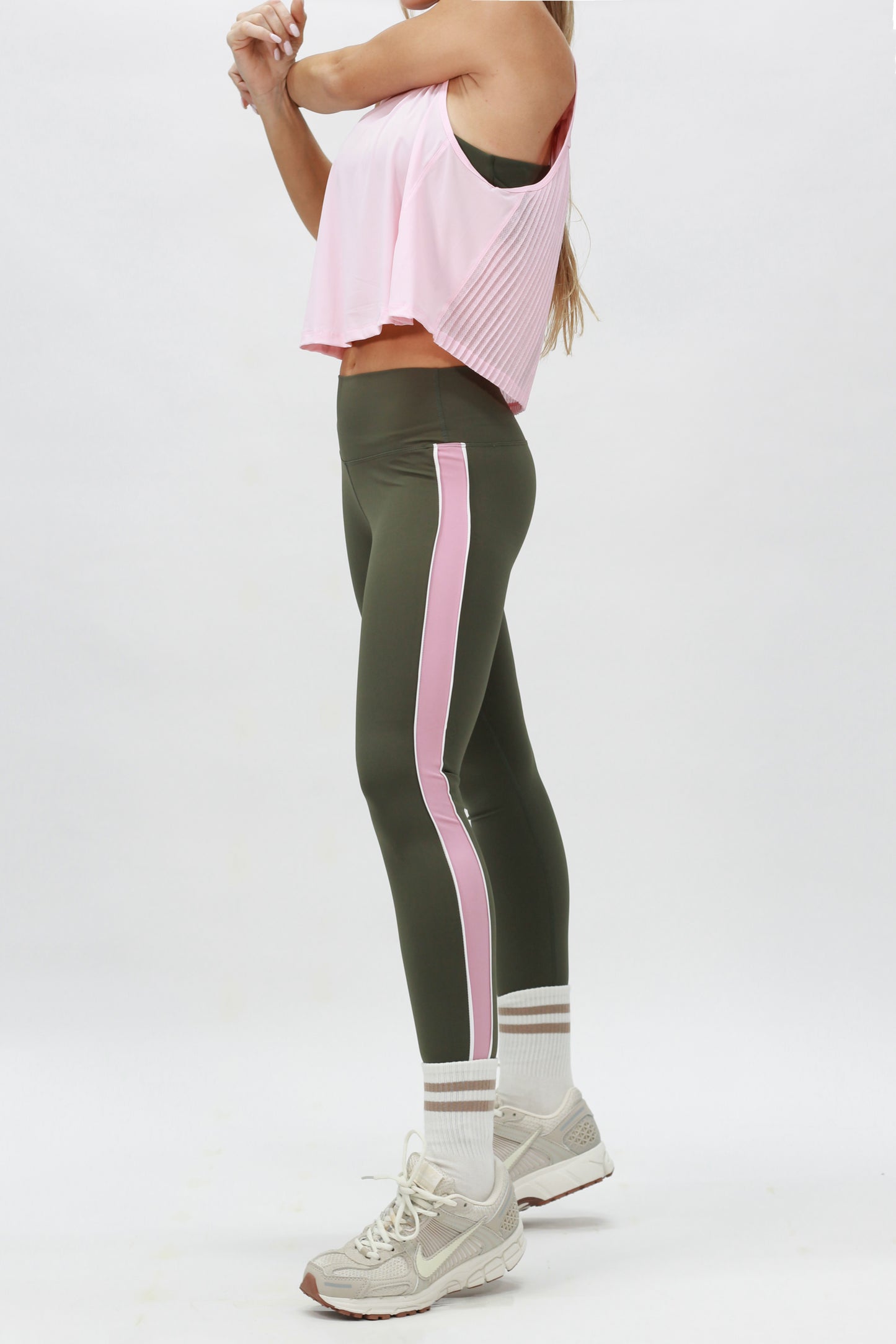 Stripe legging green