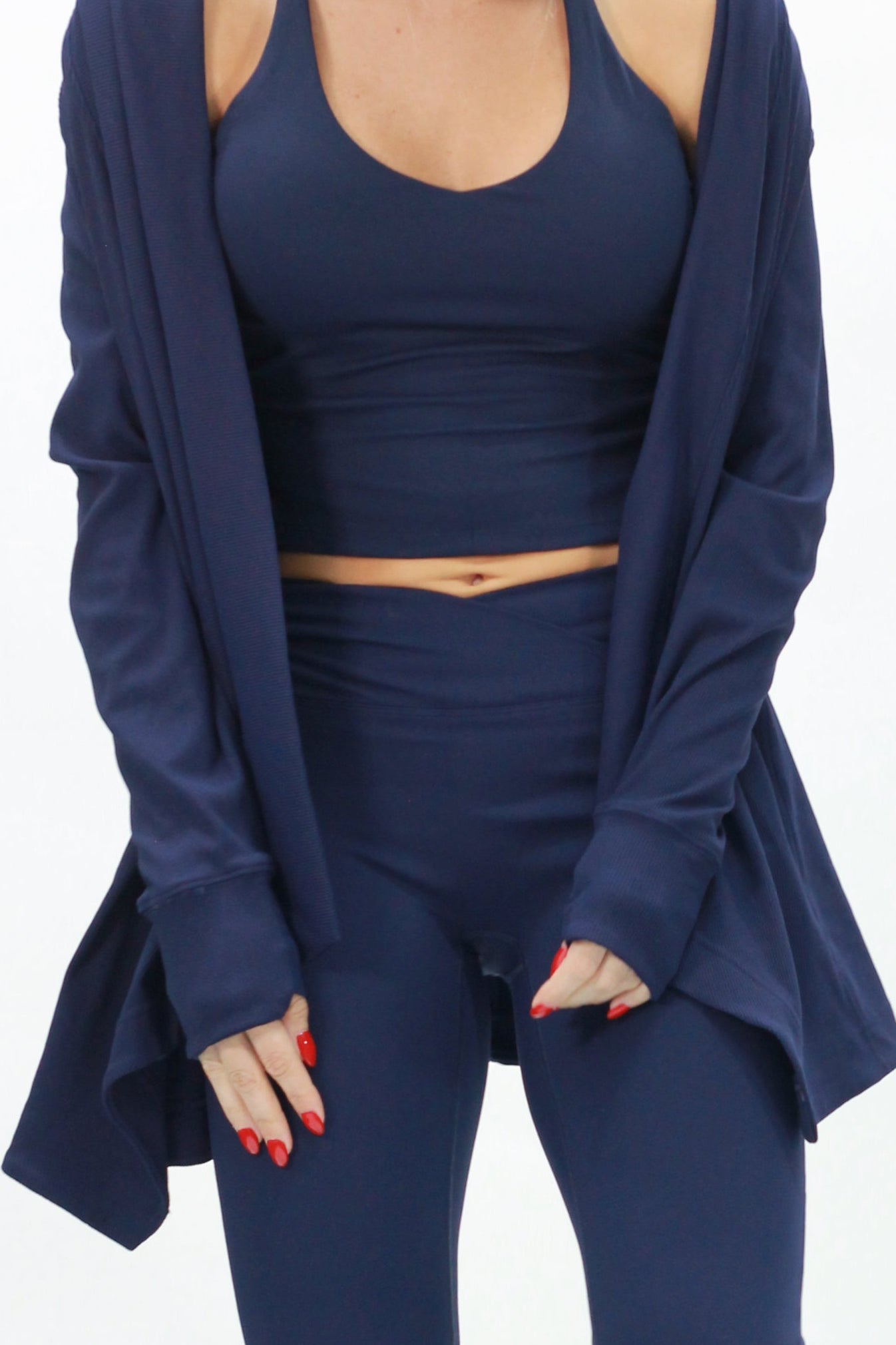 Rib Cardigan blue