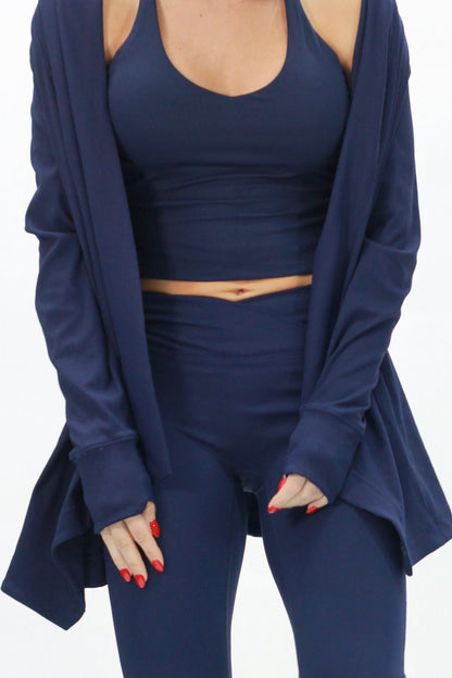 Rib Cardigan blue