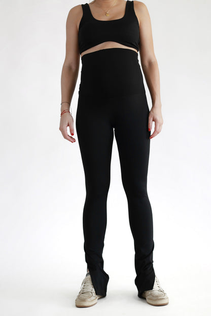 Preggo Split Flare Legging Black