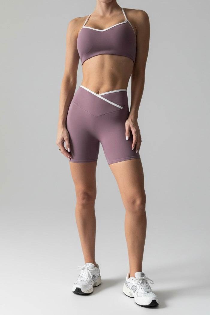 V sporty biker set rose