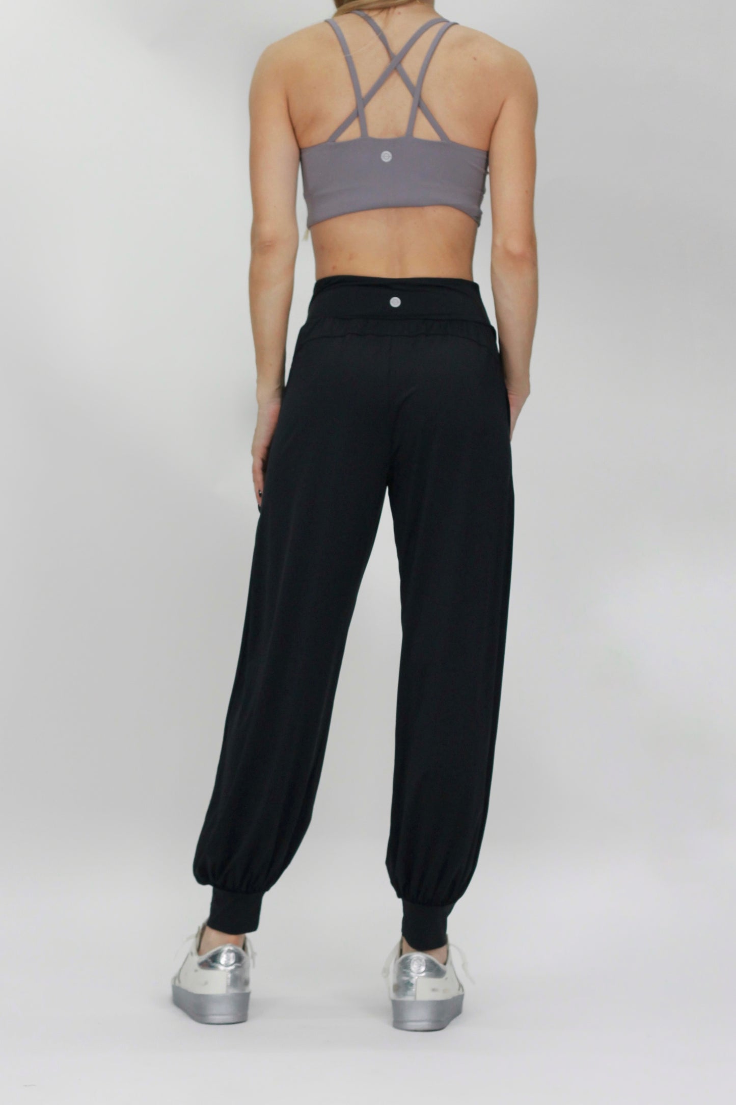 Pleated jogger black