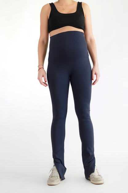 Preggo Split Flare Legging Navy