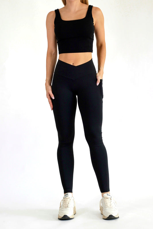 V Legging black con bolsillo