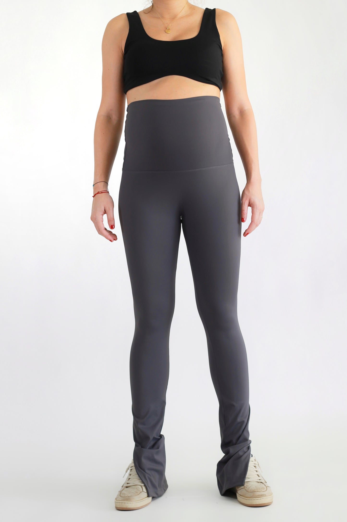 Preggo Split Flare Legging Gray