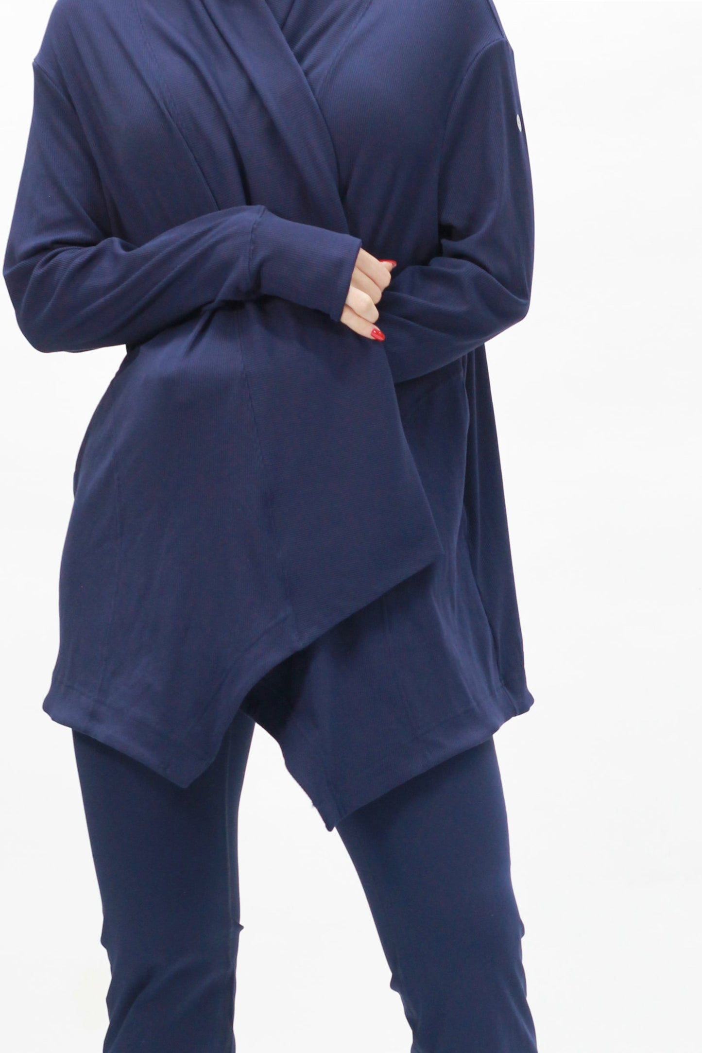 Rib Cardigan blue