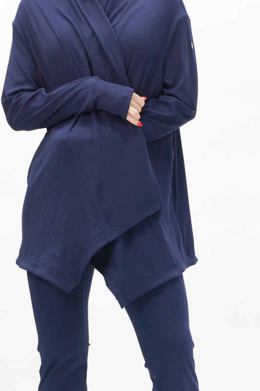 Rib Cardigan blue