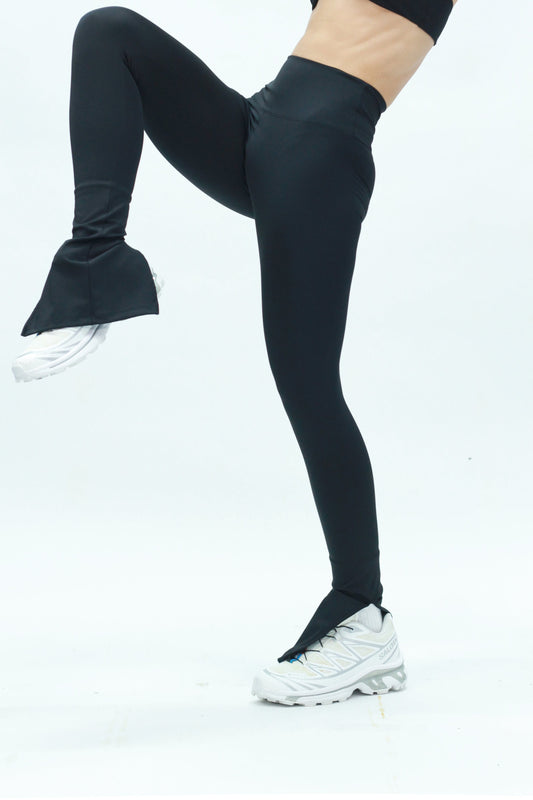Split Flare Legging Black