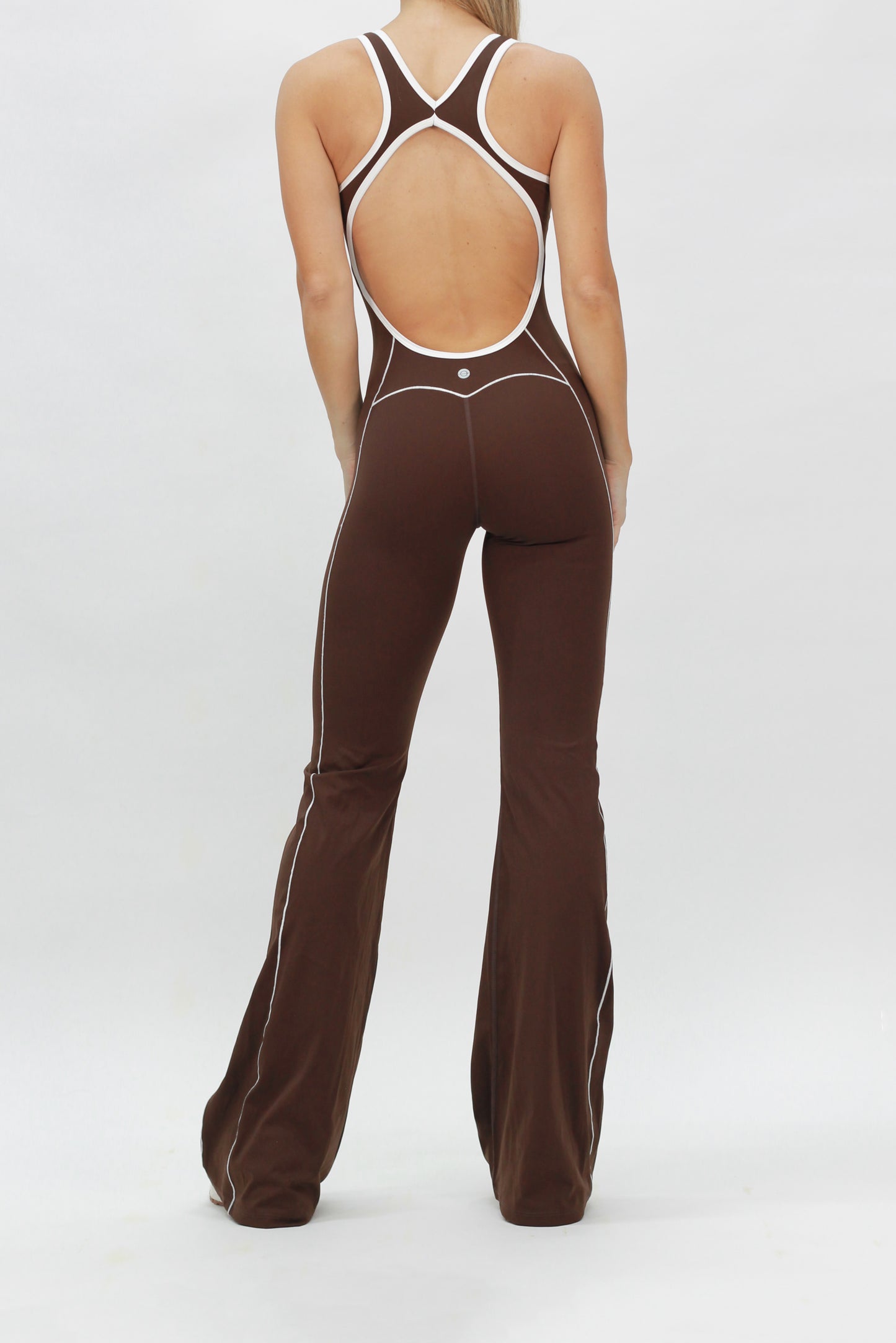 Sporty flare jumpsuit chocolate