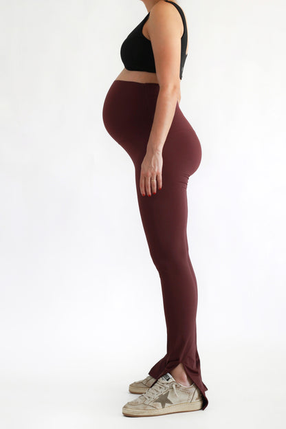 Preggo Split Flare Legging Vino