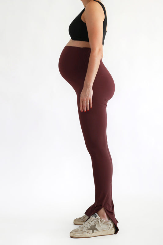 Preggo Split Flare Legging Vino