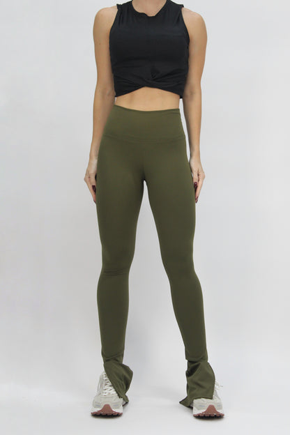 Split Flare Legging green