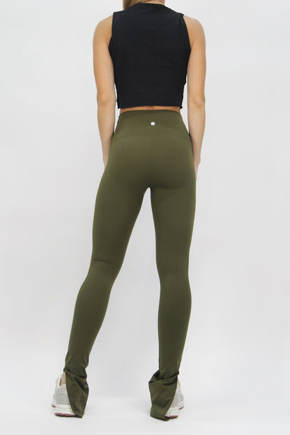 Split Flare Legging green