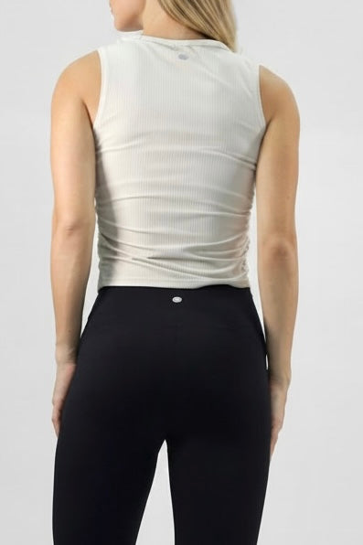 Rib side shirt ivory