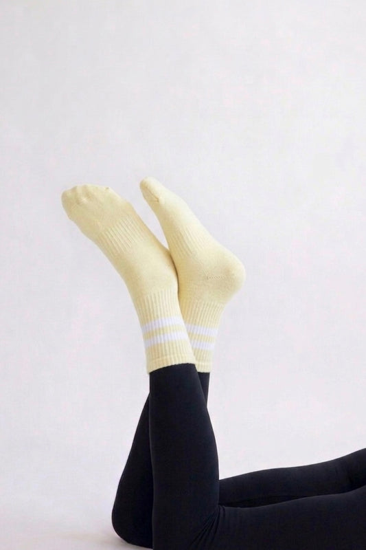The Grip socks  / yellow-white stripes