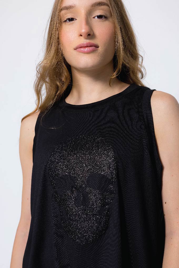 Glitter black skull t-shirt