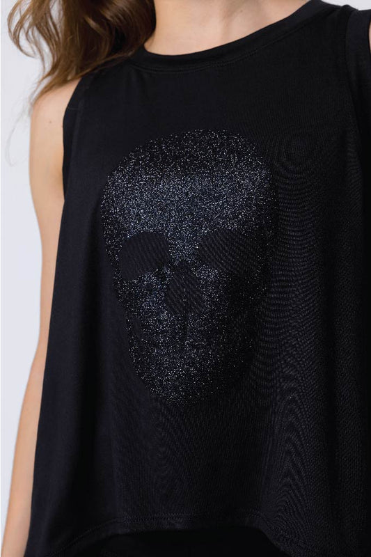 Glitter black skull t-shirt